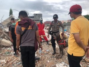 K-9 Sabhara Polda Sulsel Terus Beraksi Cari Jenazah Korban Gempa dan Tsunami Palu