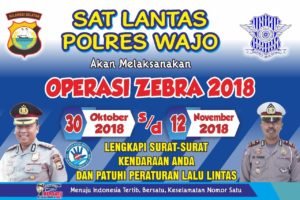 Satlantas Polres Wajo Akan Melaksanakan Operasi Zebra Selama Dua Pekan, Ini Sasarannya!