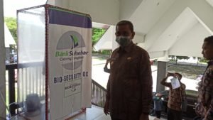 Bank Sulselbar Pasang Bio Security Box, Antisipasi Virus Corona