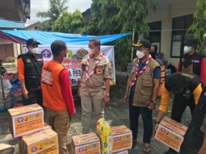 Kwarcab Pramuka Wajo Salurkan Bantuan Untuk Korban Gempa