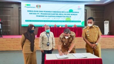 Teken Kerja Sama, Bupati Wajo Ajak Pegadaian Sinergi Sukseskan Program 10.000 Entrepreneur