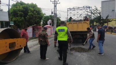 Satlantas Polres Asahan Survey Perbaikan Jalan