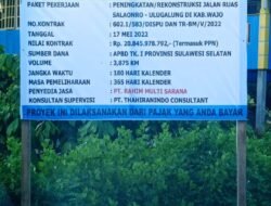 Ruas Jalan Salaonro-Ulugalung Mulai Dikerjakan, Ditarget Rampung Tahun Ini