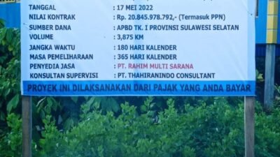 Ruas Jalan Salaonro-Ulugalung Mulai Dikerjakan, Ditarget Rampung Tahun Ini
