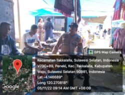Cegah Terjadinya Tindak Pidana, Polsek Takkalalla Polres Wajo Rutin Giat PAM di Pasar Peneki