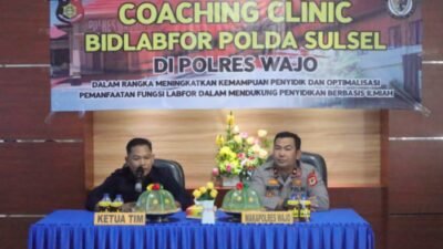 Labfor Polda Sulsel Gelar Coaching Clinic Bagi Penyidik di Polres Wajo