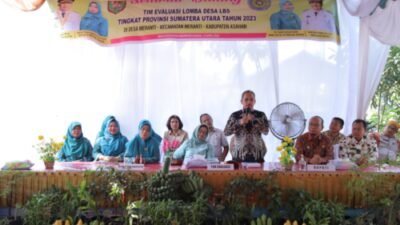 Tim Evaluasi Lomba LBS Tingkat Provsu Kunjungi Desa Meranti