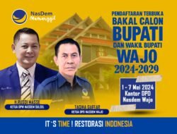 Hari Terakhir Pendaftaran, 9 Bakal Calon Bupati dan Wakil Bupati Kembalikan Formulir di DPD Nasdem Wajo
