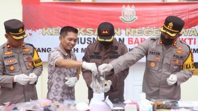 Kapolres Wajo AKBP Fatchur Hadiri Pemusnahan Barang Bukti di Kejaksaan Negeri Wajo