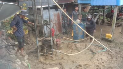 Kodim 1406/Wajo Laksanakan Penggalian Sumur Bor Sedalam 30 Meter di TMMD ke-124