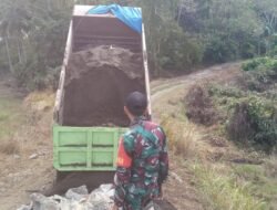 Material Pasir dan Batu Mulai Didistribusikan ke Lokasi TMMD ke-124 Kodim 1406/Wajo