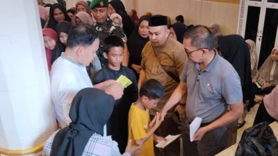 Berbagi Berkah di Bulan Muharram, Ratusan Anak Yatim Terima Santunan Dari Masjid At-taubah Pasar Sentral Sengkang