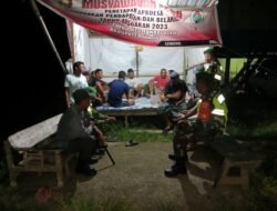 Koramil Takkalalla Bersama Linmas dan Tokoh Masyarakat Intensifkan Patroli Cipta Kondisi di Wilayah Wajo