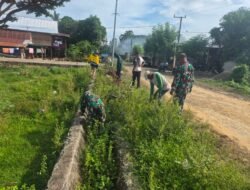 Koramil 1406-06/Pammana Gelar Karya Bhakti Rutin Bersama Masyarakat Desa Kampiri