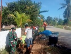 Koramil 1406-01/Tempe Gelar Karya Bhakti Pembersihan Talut di Kelurahan Wiringpalennae