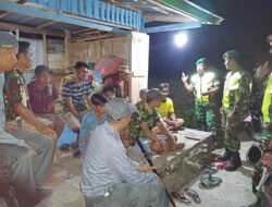 Perkuat Keamanan Wilayah, Koramil 1406-07/Takkalalla Gelar Patroli Malam