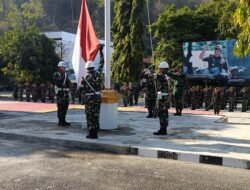 Prajurit dan PNS Kodim 1406/Wajo Ikuti Upacara 17-an di Lapangan Makodim