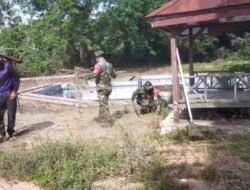 Koramil 1406-03/Maniangpajo Laksanakan Karya Bhakti Pembersihan Drainase dan Permandian Kalola