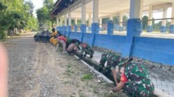 Koramil 1406-08/Sabbangparu Laksanakan Karya Bhakti Pembersihan Saluran Lapangan Trikora Bersama Mahasiswa KKN
