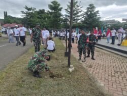 Koramil 1406-06/Pammana Laksanakan Karya Bhakti Penanaman Pohon Bersama Masyarakat