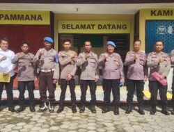 Polsek Pammana Disambangi Tim Penilai Lomba Kebersihan Polres Wajo Jelang HUT Bhayangkara ke-80