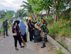 Gerakan Nasional Indonesia Asri Bergulir di Wajo, TNI dan Pemda Kompak Bersihkan Lingkungan