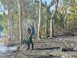 TNI Bantu Warga Padamkan Kebakaran di Tanasitolo