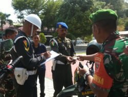 Kodim 1406/Wajo dan Denpom XIV/1 Bone Perkuat Disiplin Melalui Pemeriksaan Kendaraan